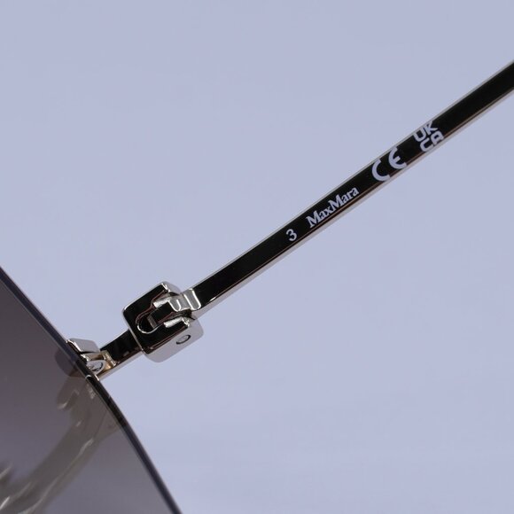 MaxMara JEWEL MM0035-H 32F Sunglasses Gold Geometric Frame, Brown Lenses - Picture 7 of 11